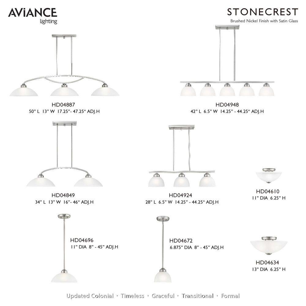 Somerset Sleek 50'' Brushed Nickel Linear Island Light with Satin Glass
