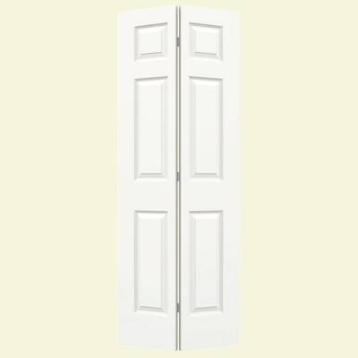 30 in. x 80 in. Colonist White Painted Smooth Molded Composite MDF Closet Bi-fold Door