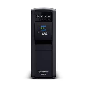 CyberPower 1500VA 120-Volt 10-Outlet 2-USB UPS Battery Backup CP1500PFCLCD  - The Home Depot
