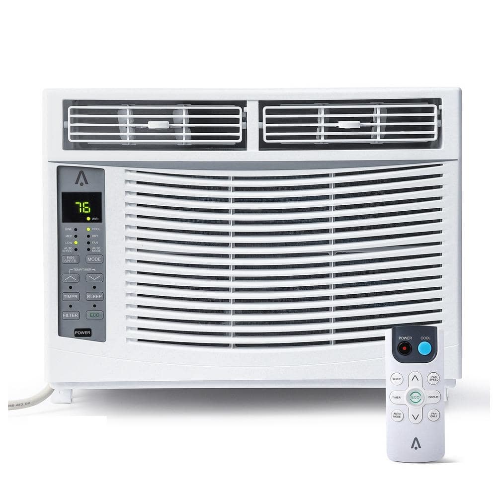 White 6,000 BTU Window Air Conditioner with Remote and Smart Control