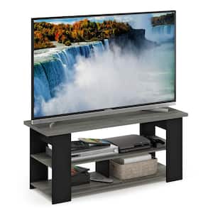 JAYA 47 in. French Oak Gray and Black Wood TV Stand Fits TVs Up to 50 in. with Cable Management