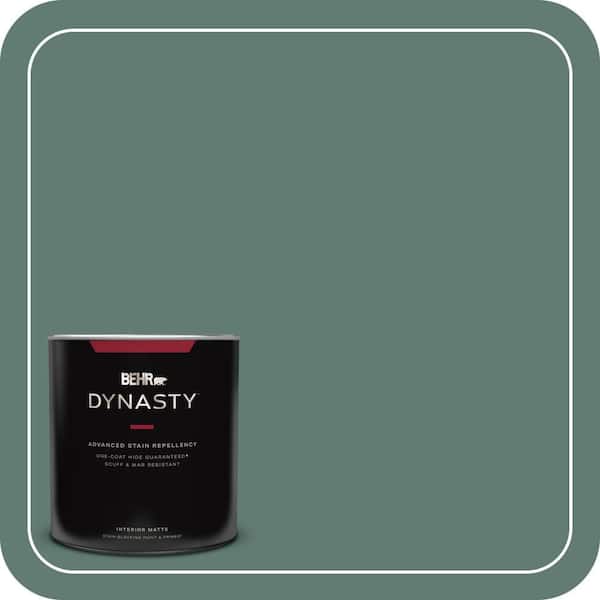 BEHR DYNASTY 1 qt. #S430-6 Forest Edge One-Coat Hide Matte Interior Stain-Blocking Paint and Primer