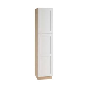 Newport Assembled 24x90x24 in. Plywood Shaker Utility Kitchen Cabinet Soft Close in Painted Pacific White