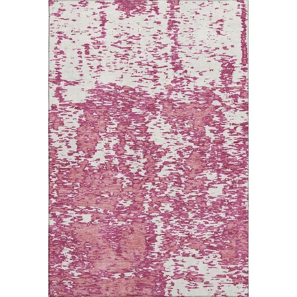 Addison Rugs Mayfield Premium Machine Washable Abstract AMF946 Blush 3 ft. x 4 ft. Area Rug