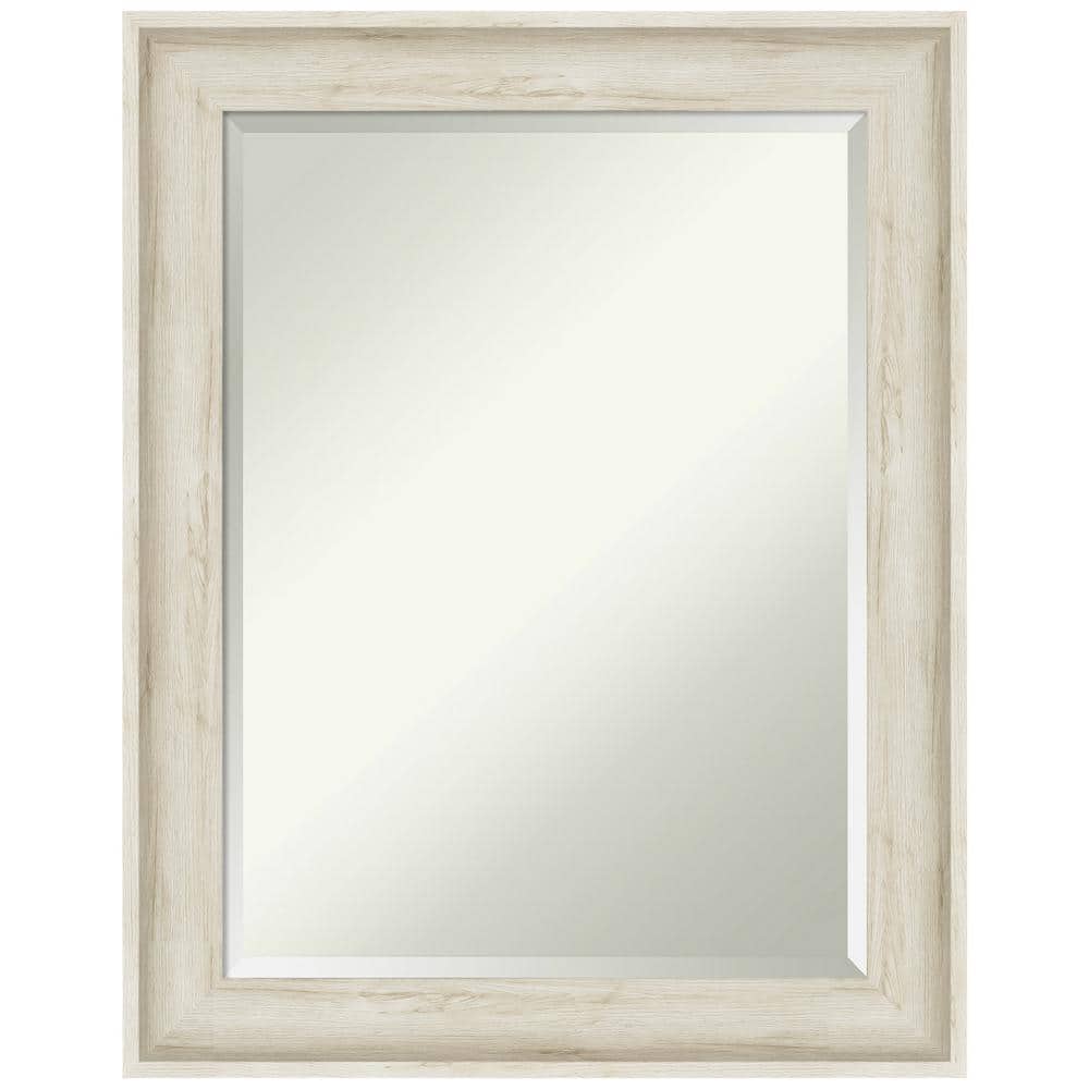 Amanti Art Regal Birch Cream Framed Floor Leaner Mirror in White