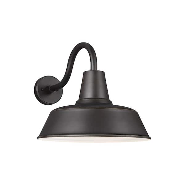 Generation Lighting - Barn Light 1 Light Antique Bronze Modern Farmhouse Outdoor Wall Mount Medium Lantern Sconce