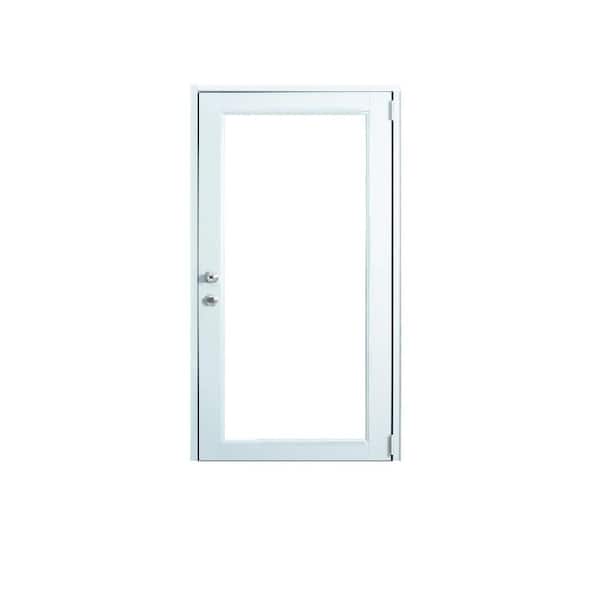 Air Master Windows and Doors 30 in. x 80 in. Caribe Full Ice Glass Painted White Aluminum Prehung Front Door
