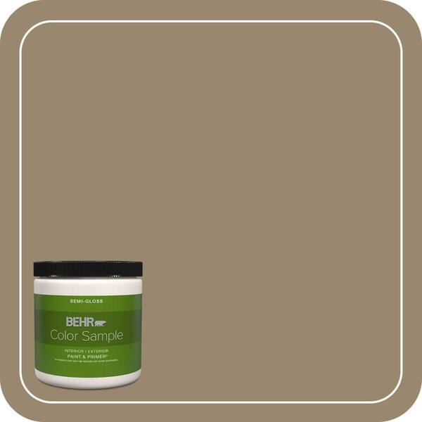 BEHR PREMIUM PLUS 8 oz. #710D-5 Mississippi Mud Semi-Gloss Interior/Exterior Paint & Primer Color Sample