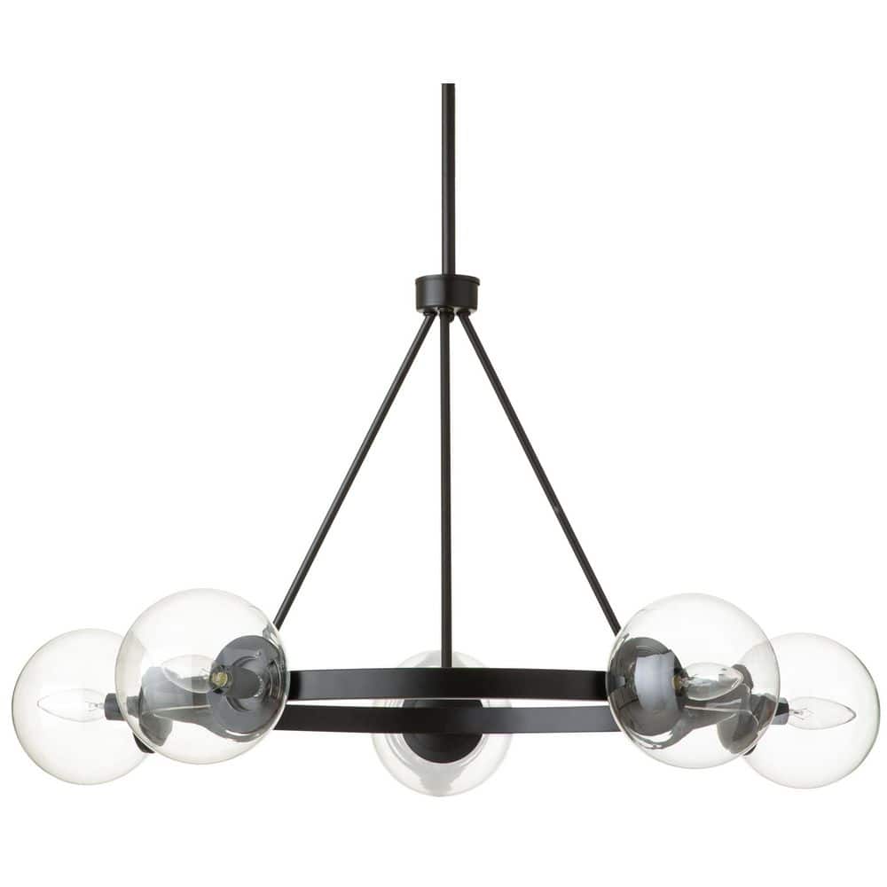 Presley 5-Light Black Chandelier with Clear Glass Shades price history on PriceWatchPro