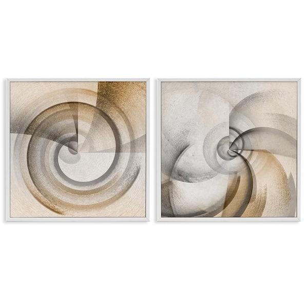 Stupell Industries Spinning Vortex Abstractions by Noah Bay 2 Pieces White Framed Abstract Giclee Art Print 24 in. x 24 in.