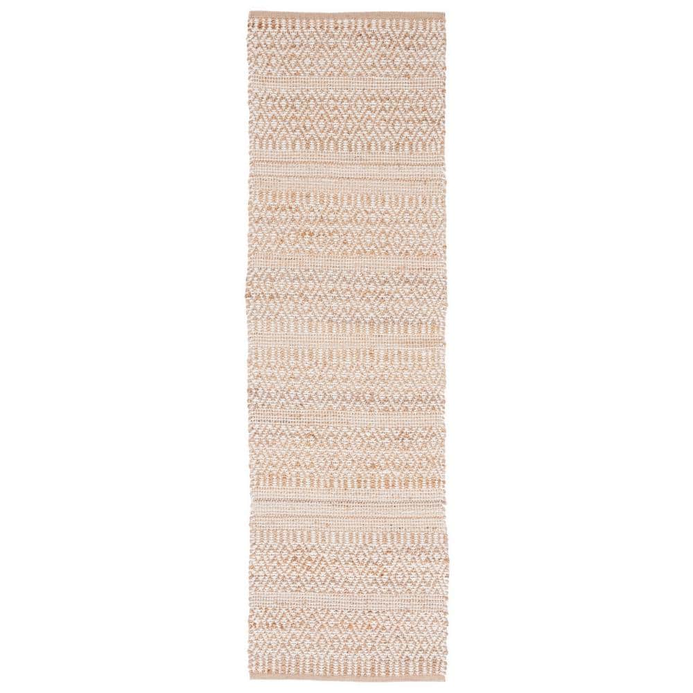 Natural Fiber Beige/Ivory 2 ft. x 8 ft. Diamond Woven Runner Rug price history on PriceWatchPro