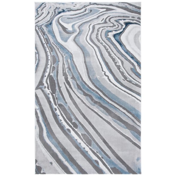 SAFAVIEH Craft Blue/Gray Doormat 3 ft. x 5 ft. Abstract Area Rug