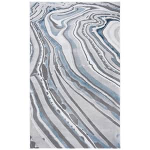 Craft Blue/Gray 7 ft. x 9 ft. Abstract Area Rug