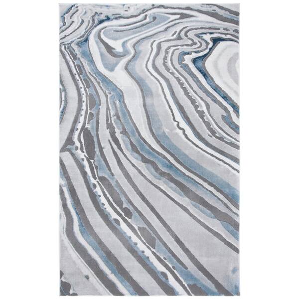 SAFAVIEH Craft Blue/Gray 8 ft. x 10 ft. Abstract Area Rug