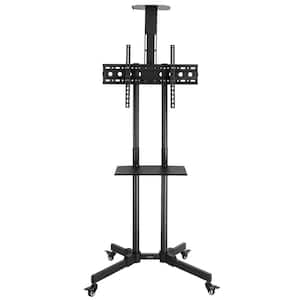 32 in. to 70 in. Mobile Cart Universal Adjustable TV Mount with Wheels for TV