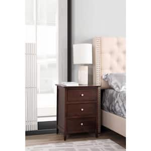 Daniel 3-Drawer Cappuccino Nightstand (25 in. H x 19 in. W x 15 in. D)
