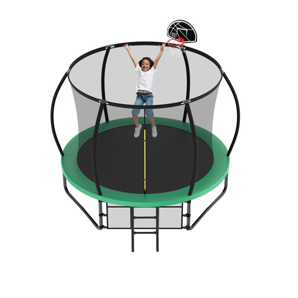 Sudzendf Green 10 ft. Outdoor Trampoline for Kids and Adults