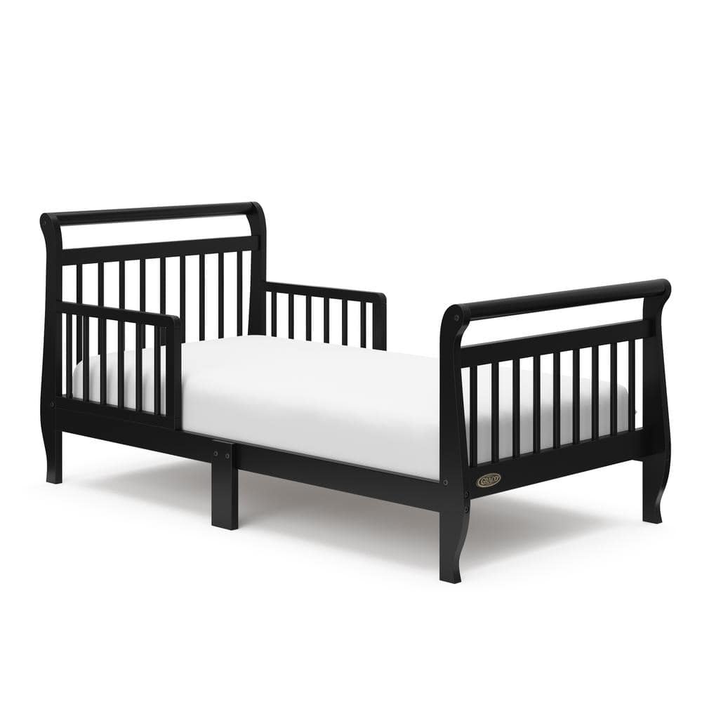 Graco Classic Sleigh Black Crib Toddler Bed 05360-00B - The Home Depot