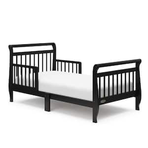 Classic Sleigh Black Crib Toddler Bed