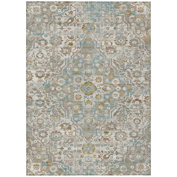 Chantille Machine Washable Indoor/Outdoor Abstract ACN2782 Ivory 3 ft. x 5 ft. Area Rug