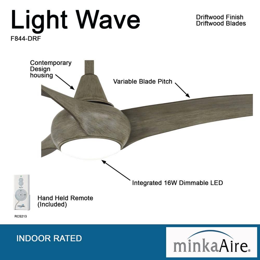 Driftwood 52" LED Ceiling Fan with Remote and Light Kit