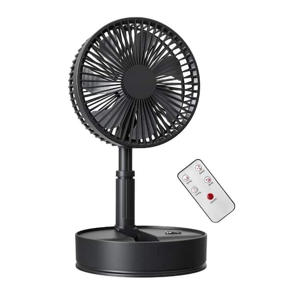 Aoibox 8 Inch 4 Speed Stand Fan in Black with Remote Control, Timer, Adjustable Height, 60°Oscillation, 180°Head Rotation