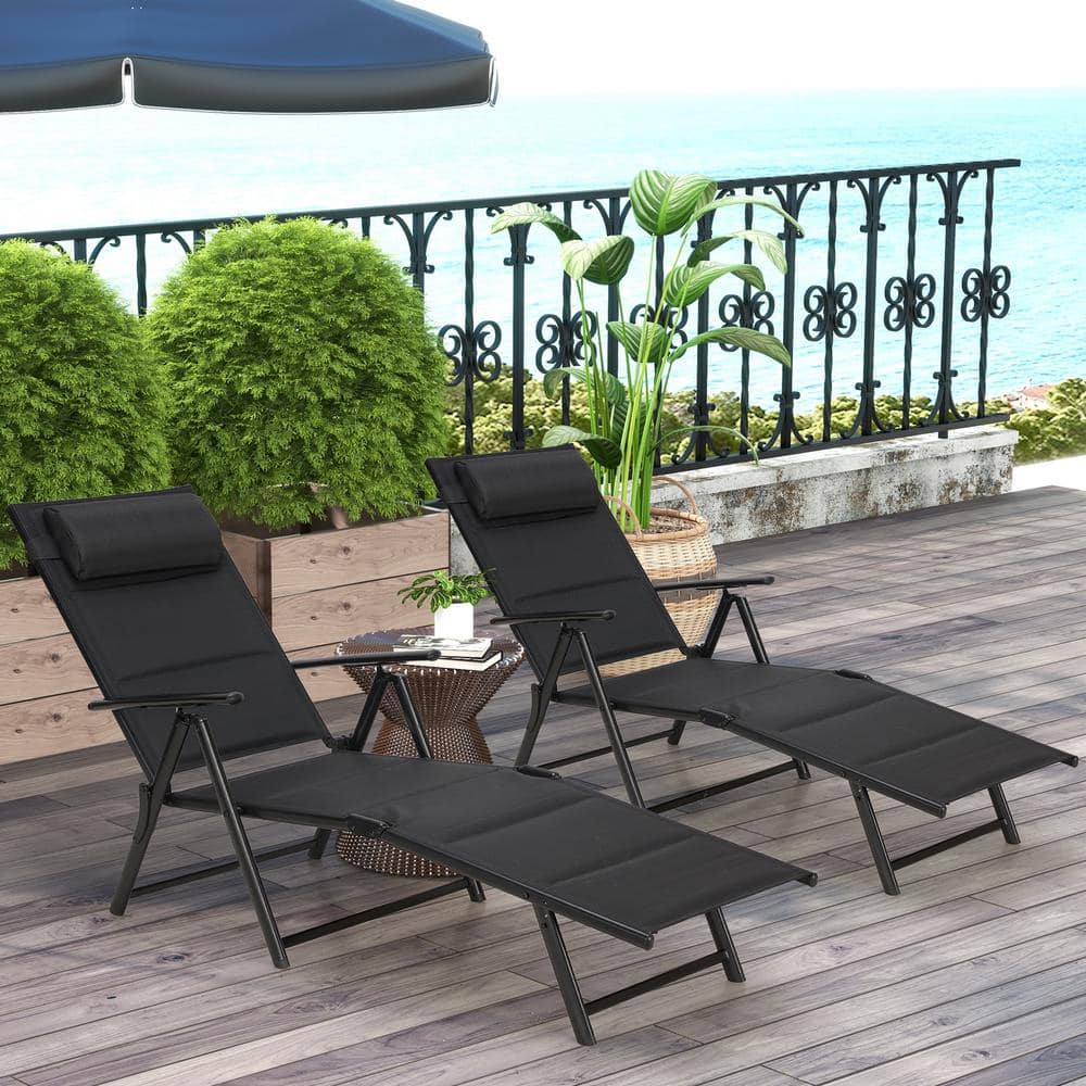 Cesicia Outdoor Folding Lounge Chair Reclining Adjustable Lightweight ...