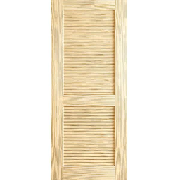 24 in. x 80 in. Louvered Solid Core Unfinished Wood Interior Door Slab