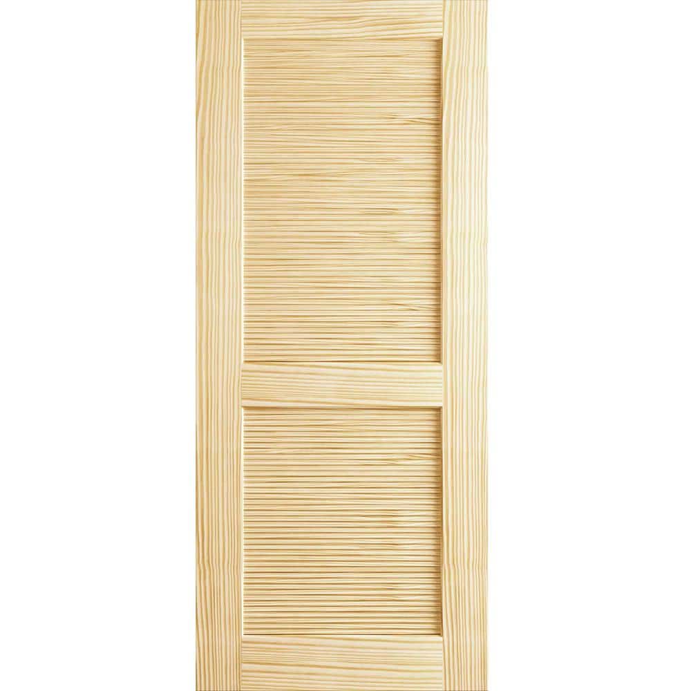 Kimberly Bay 32 in. x 80 in. Louvered Solid Core Unfinished Wood