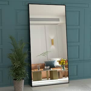 Stylish 28 in. W x 71 in. H Oversized Mirror Floor Mirror Rectangular Metal Frames for Bedroom Dressing Room in Black