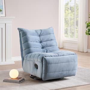 Rotatable Modular Lazy Lounge Chair Leisure Upholstered Sofa Reading Chair with Side Pocket for Small Space, Blue