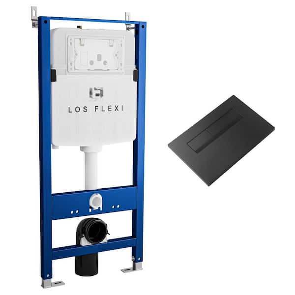 In-Wall Toilet Tank Carrier for Wall Hung Toilets 0.8/1.6 GPF Dual Flush Concealed Tank Includes Flush Plate in Blue