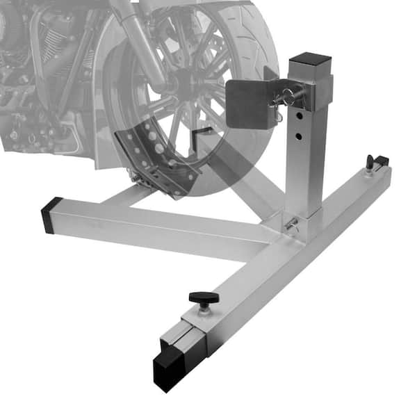 Pro Series Aluminum Lightweight Heavy-Duty No Drill Adjustable Motorcycle Wheel Chock-Fits Tires 15-22 in.