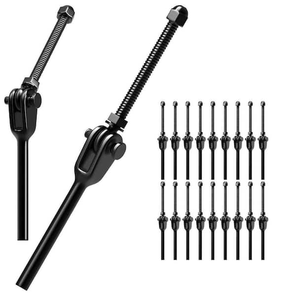 20-Piece T316 Stainless Steel Cable Railing Kit Hardware System for Deck Stairs 180° Adjustable Tension End Fitting