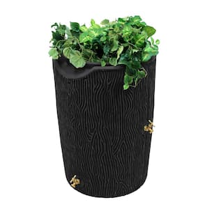 Impressions Bark 50 Gal. Black Rain Barrel