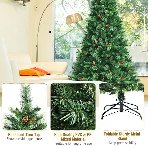 7ft Premium Christmas Tree with LED Lights, Adjustable Platforms & Met –  Holiday Celebration Trees