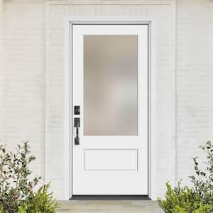 Performance Door System 36 in. x 80 in. VG 3/4-Lite Right-Hand Inswing Pearl White Smooth Fiberglass Prehung Front Door
