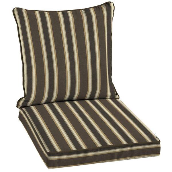 Hampton Bay Rea Stripe Welted Deep Seating Outdoor Dining Chair Cushion Set