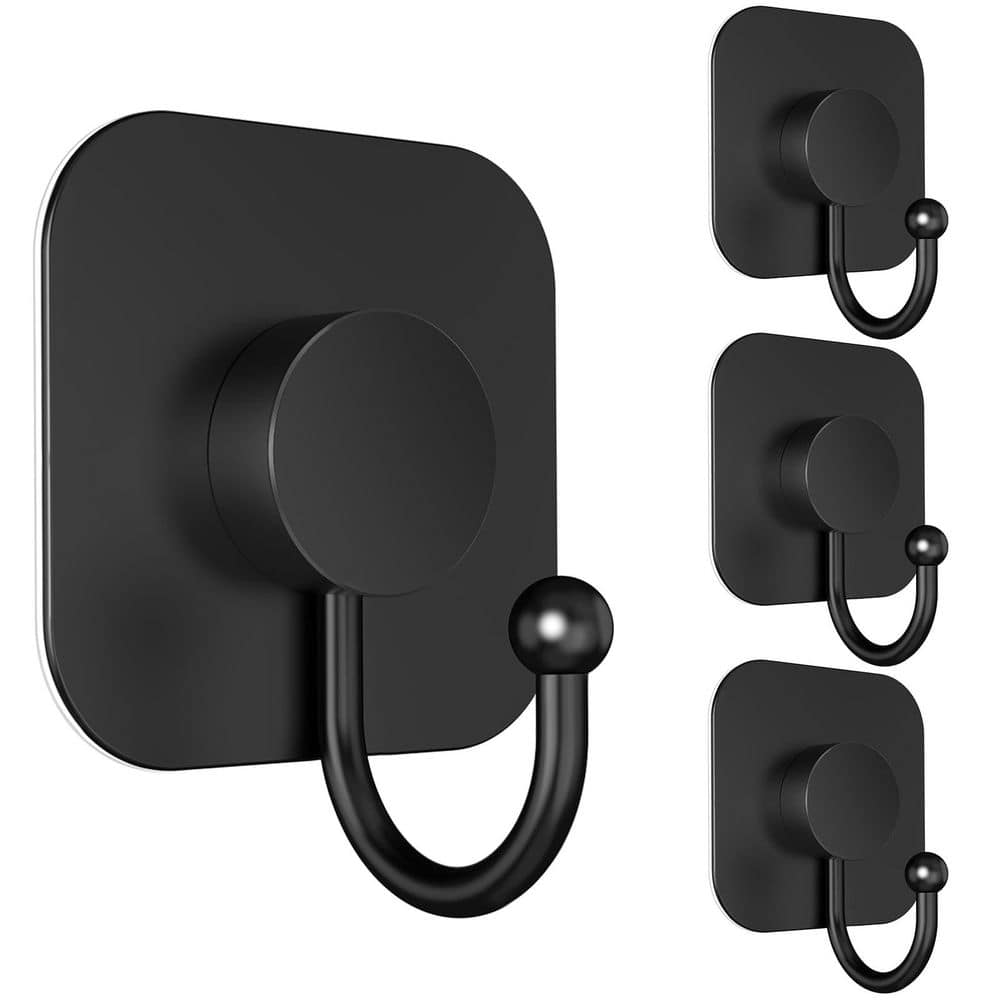 4-Pack Heavy Duty Stainless Steel Adhesive Wall Hooks in Matte Black for Bathroom Towels and Robes price history on PriceWatchPro