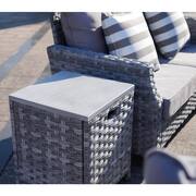 Irene Gray 5-Piece Wicker Patio Fire Pit Conversation Set with Gray Cushions