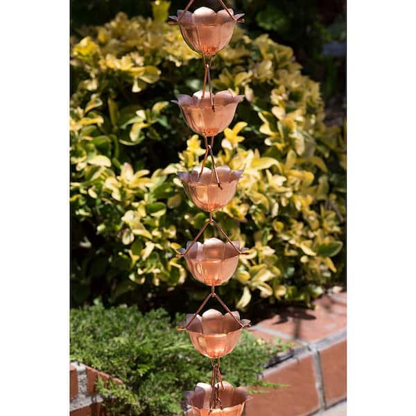 8.5 ft. Monarch Pure Copper Lotus Rain Chain