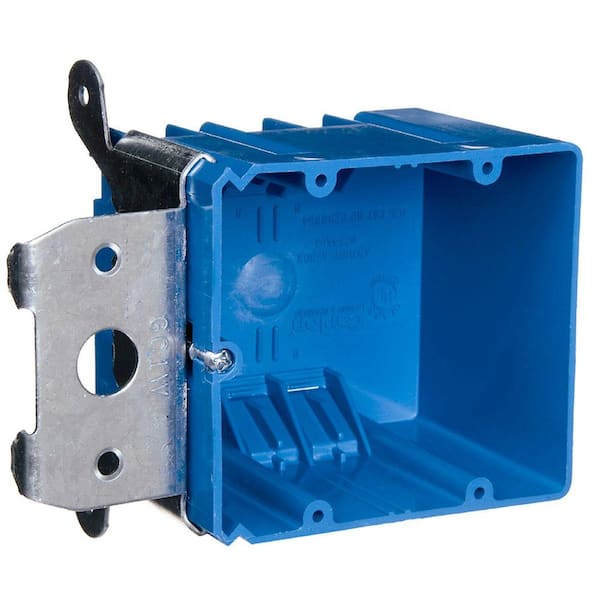 Carlon 2-Gang 34 cu. in. Blue Adjustable Electrical Wall Box (B234ADJ)
