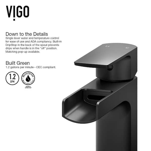 Amada Single Hole Single-Handle Vessel Bathroom Faucet in Matte Black Amada Single Hole Single-Handle Vessel Bathroom Faucet in Matte Black