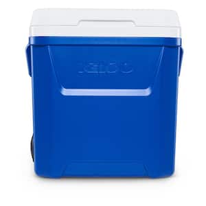 60 Qt. Ice Chest Cooler with Handle and Wheels in Blue