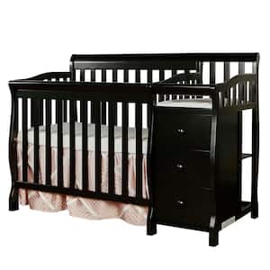 Jayden 4-in-1 Black Mini Convertible Crib And Changer