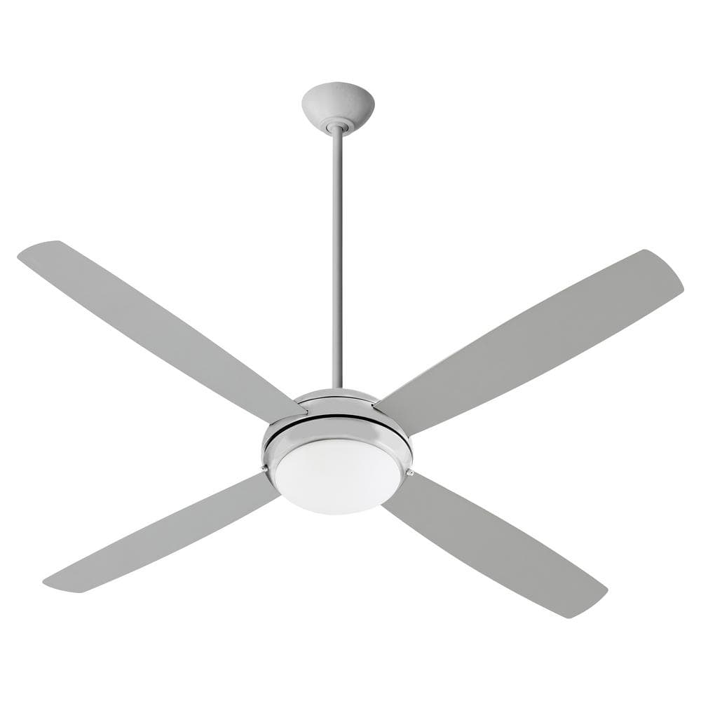 EXPO 60 in. 4-Blade 4-Light 9-Watt Medium Base Non-Dimming-LED Light in Satin Nickel Ceiling Fan -  quorum, 20604-65