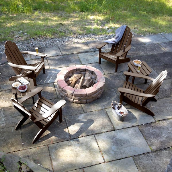 Highwood Westport Adirondack Chairs with Side Tables Brown