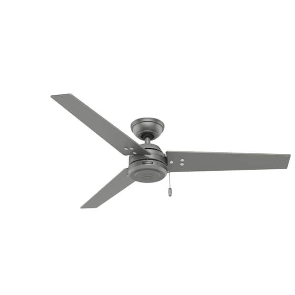 Cassius 52 in. Indoor/Outdoor Matte Silver Ceiling Fan For Patios or Bedrooms
