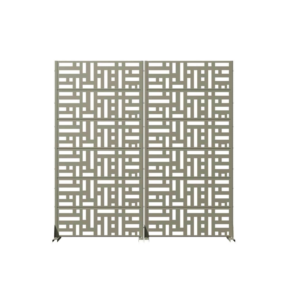 "72"" H x 35"" W Olive Gray Outdoor Privacy Screens/Metal Room Divider Panel for Patio and Balcony Decor (Set of 2)" price history on PriceWatchPro