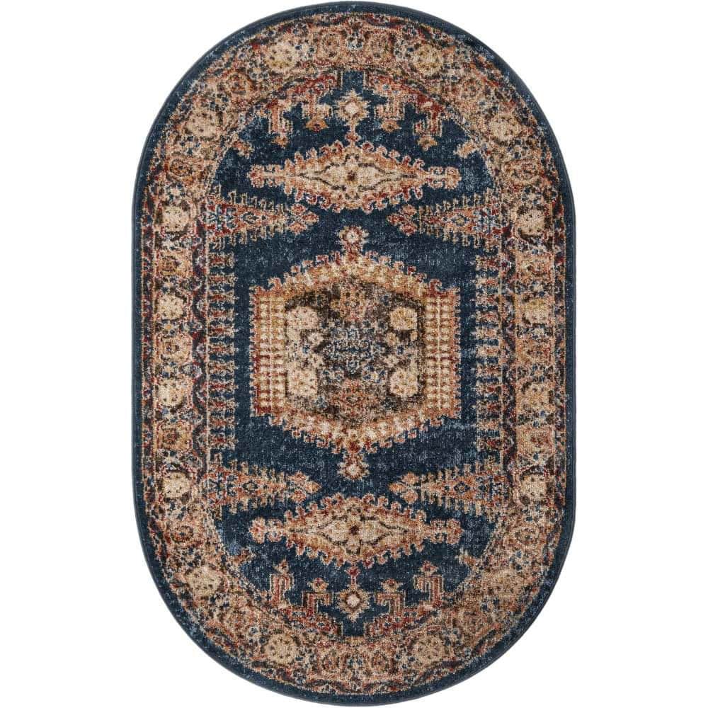 Unique Loom Utopia Larissa Blue 3' 3 x 5' 3 Area Rug 3193272 The Home